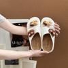 Zapatillas de punta de gato de dibujos animados modernas y lindas para mujer, Sandalias huecas retro nuevas para verano para exteriores, Sandalias de suela gruesa