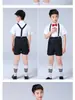Roupas de Performance Infantil Suspensórios para Alunos do Ensino Fundamental Roupas de Performance para Coro de Jardim de Infância Meninos e Meninas Saia para Apresentação de Recitação