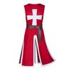 Túnica Templaria con Cinturón de Caballero Cruzado Medieval Renacentista Disfraz de Guerrero para Cosplay de Halloween