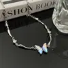 Nova Corrente de Clavícula com Borboleta Metálica Irregular em Gradiente Acessórios de Colar Tendência para Meninas e Homens Design de Nicho