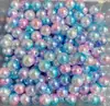 Perlas de Imitación Graduadas Coloridas Bicolor de 6-10 mm con Agujero Recto, Cuentas Redondas para Pulsera, Collar, Joyería Hecha a Mano