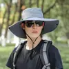 Sombrero de Protección Solar para Hombre en Primavera y Verano, Sombrero de Pescador Tipo Cubo para Ciclismo al Aire Libre y Viajes, Sombrero para el Sol, Sombrero con Visera para Hombre, Transpirable