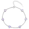Comercio transfronterizo amor piedra de nacimiento de diciembre pulsera de cadena de acero inoxidable incrustada pulsera con forma de corazón de circón de colores 2024