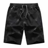Pantalones Cortos de Algodón Puro para Hombre Tallas L-5XL, Pantalones Casuales Versátiles de Cinco Puntos, Shorts de Playa, Pantalones Cortos Finos Sueltos de Longitud Media, Pantalones Cortos Grandes