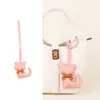 Novo Estilo Gatinho Luxo Pingente de Lenço de Seda com Franja, Chaveiro Animal de Couro Fofo, Pequeno Acessório de Presente