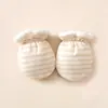 Guantes para Bebé Jingqi Recién Nacido Anti-Arañazos Artefacto Facial Bebé Recién Nacido Otoño e Invierno Forrados de Felpa Engrosados Guantes Masticables