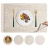 Jogo Americano Estilo Ins Escandinavo Tapete de Mesa de Couro Tapete Anti-Queimadura Tapete de Isolamento para Mesa de Jantar Tapete para Tigelas Tapete de Alta Qualidade para Prato de Jantar Porta-copos