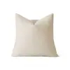 Funda de Almohada de Alta Gama Francesa Algodón y Lino Sofá Sala de Estar Lujo Accesible Escandinavo Cojín Crema Dormitorio Mesita de Noche Cojín de Respaldo