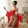 Série Estilo Nacional Faixa Clássica Chiffon Transparente Puro Desejo Tentação Lingerie Roupa de Dormir Sexy Uniforme Retro Sem Tirar