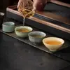Tazas de té de cerámica de los cinco hornos famosos, juego de regalo de tazas de té de cerámica, caja de regalo de taza de maestro, adecuado para regalos de eventos para clientes