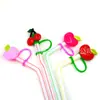 Novos acessórios para namoradas Tubo de sucção Manga Tampa de sucção Silicone Plugue de poeira Bonito Anime Party Straw Decoration Produtos transfronteiriços