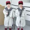 Traje Deportivo de Primavera para Niños 2026 Nuevo Genial Atractivo Estilo Primavera y Otoño Moda Estilo Coreano Estilo Callejero Conjunto de Dos Piezas para Niños