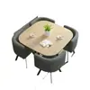 Mesa de Comedor Moderna Sencilla para Apartamentos Pequeños, Juego de Mesa y Sillas de Comedor para el Hogar, Combinación de Mesa y Sillas para Reuniones, Mesa Redonda para Sala de Estar, Sillas de Comedor Completamente Plegables