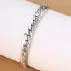 Pulseira de Metal Brilhante Estilo Cuban Link Venda Quente Transfronteiriça Hip-Hop Ins Europeu e Americano Personalizado Acessórios de Mão Masculinos e Femininos Tendência