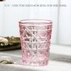 Vaso de whisky con cuadros a rayas de estilo vintage pintado a mano, de vidrio, para el hogar, creativo, de alto valor cromático