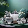 British Bone China Afternoon Tea Set Estilo Europeu Retro Household Ceramic Coffee Cup and Saucer Set Dim Sum Tray Bule Venda por atacado