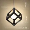 Luminária Pendente Quadrada de Ferro Estilo Retro Americano Industrial para Restaurante, Cafeteria, Loja de Roupas Única, Vitrine e Iluminação de Sala de Estar
