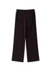Calça Feminina Loose de Perna Reta Nova Outono/Inverno 2026 Mistura de Lã de Alta Qualidade Aconchegante Caimento Quente Calça Longa de Tricô Quente