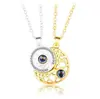 Collar con Cadena de Proyección de Corazón de Amor, Sol y Luna para Pareja, Superventas Transfronterizo, Colgante de Par Unisex, Diseño de Nicho, Apilable
