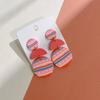 Nuevos aretes de arcilla polimérica suave con costuras acrílicas, aretes geométricos redondos, femeninos, de colores dulces, lindos, al por mayor