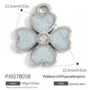 Accesorios de Joyería de Acero Inoxidable Transfronterizos Maleta de Dibujos Animados Goteo de Aceite Flor Colorida Chapado en Oro Real de 18K Colgante