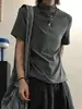 Design com Gola Cruzada, Manga Curta de Ombro Normal, Camiseta Masculina de Alta Qualidade Estilosa Slim Fit Estilo Americano, Marca Tendência de Verão Manga Meia