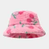 Chapéu de Balde de Pelúcia Estampado Moderno e Estiloso para Mulheres, Estilo Universitário, Fofo de Celebridade da Internet, Chapéu de Pescador Quente de Inverno