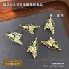 Decoraciones para Uñas de Aleación en Forma de Media Luna Estilo Francés, Colgante de Mariposa Hueca Tridimensional, Uñas Portátiles DIY de Alta Gama con Accesorios de Pedrería Grandes