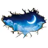 Comercio exterior transfronterizo pegatinas de pared tridimensionales que atraviesan la pared nubes luna paisaje pegatinas de pared decorativas para sala de estar fondo de pared removibles