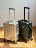 Maleta trolley de aleación de aluminio magnesio, rueda universal, maleta de aleación de aluminio para mujer, 24, maleta metálica con contraseña para cabina, maleta rígida