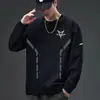 Envio RápidoMoletom Estampado com Gola Redonda Masculino, Novo Pulôver de Manga Longa Solto para Primavera/Outono, Camisa Básica Casual Fashion, Tendência
