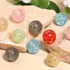 Cuentas redondas de cerámica de amor de 16 mm con pan de oro, lentejuelas de colores, núcleo teñido, cuentas para joyería DIY, accesorios para cadena de teléfono móvil