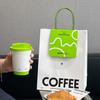 Bolsas de Embalaje de Café de Moda Bolsas Tote para Bebidas de Té con Leche Titular de Tarjetas Creativo Bolsas Dobles para Llevar Bolsas de Papel Kraft Venta al por Mayor