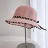 Chapéu de pescador fino com alça fina e laço, color block, estilo japonês, para mulheres, chapéu de malha respirável versátil de verão, chapéu bucket com proteção solar, moderno
