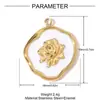 Flor Estrela do Mar DIY Pingente de Aço Inoxidável Brincos Lua Palma da Sorte Femininos Pingente de Joia de Aço Titânio Coração
