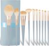 Conjunto de Pincéis de Maquiagem Azul Ponte Novo Modelo Transfronteiriço com 10 Peças, Pincel para Pó Ultra Macio, Pincel para Sombra, Pincel para Base, Ferramentas de Beleza Cangzhou