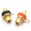 Enchufe RCA Lotus chapado en oro a juego con asiento madre Asiento madre RCA cable de soldadura Conversión de enchufe RCA audio altavoz rojo y negro