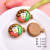 Desenhos animados cão panela quente arroz resina acessórios miniatura deliciosa caçarola comida brincar artesanal diy creme gel grampo de cabelo material