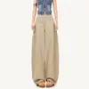 Pantalones vaqueros de pierna ancha color caqui, estilo casual, con bolsillos grandes, perfectos para otoño, que ofrecen un look relajado y versátil, y un corte holgado favorecedor.
