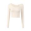 Nuls Roupas de Yoga Tops Femininos Manga Longa com Bojos Recorte Modelador Aparência Slim Esporte Corrida Lazer Treino Roupa de Fitness