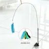 Brinquedo de Gato com Haste Longa para Autoentretenimento, Brinquedo de Gato Resistente a Mordidas com Ventosa Forte, Vara de Provocar Gato com Pontas Substituíveis, Suprimentos para Animais de Estimação