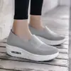 Zapatos Casuales Deportivos para Mujer 2026 Primavera Flyknit con Suela Gruesa y Amortiguación de Aire, Malla Transpirable Slip-On