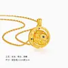 Artesanía Antigua Bendición Oriental Sol Dorado Luna Brillante Colgante de Transferencia Color Dorado Estrella Tridimensional Pájaro Patrón de Osmanthus Collar