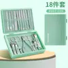 Novo Conjunto de Cortadores de Unha 18 Peças Cortadores de Unha Anti-Salpicos Ferramentas de Manicure e Pedicure Transfronteiriças Faca de Pedicure Tesouras de Unha