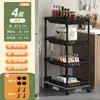 Pequeño carrito estante de almacenamiento para cocina, baño, estante móvil para snacks, estante de almacenamiento de múltiples capas para dormitorio y dormitorio