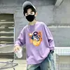 Camiseta Base de Manga Larga de Algodón Puro para Niños Guapos, Tallas Mediana y Grande, Nueva Colección Primavera/Otoño 2026, Top Holgado Versátil