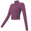 Song Zhan gola alta modeladora roupas de yoga femininas elásticas para treino top esportivo para corrida outono e inverno peça de baixo manga longa