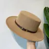 Sombrero de Lana Negro Estilo Jazz de Ala Ancha Retro para Hombre y Mujer con Cinturón Otoño e Invierno Lolita Estilo Británico Europeo y Americano