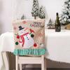 Accesorios de disfraz de Navidad para cocina Mingguan Funda de silla de Papá Noel Cojín trasero de lino con encaje Cubierta para palillos de muñeca