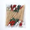 Palitos de coquetel de árvore de Natal coloridos criativos transfronteiriços decorações de prato de frutas para festas decorações de feriado de Natal palitos de frutas